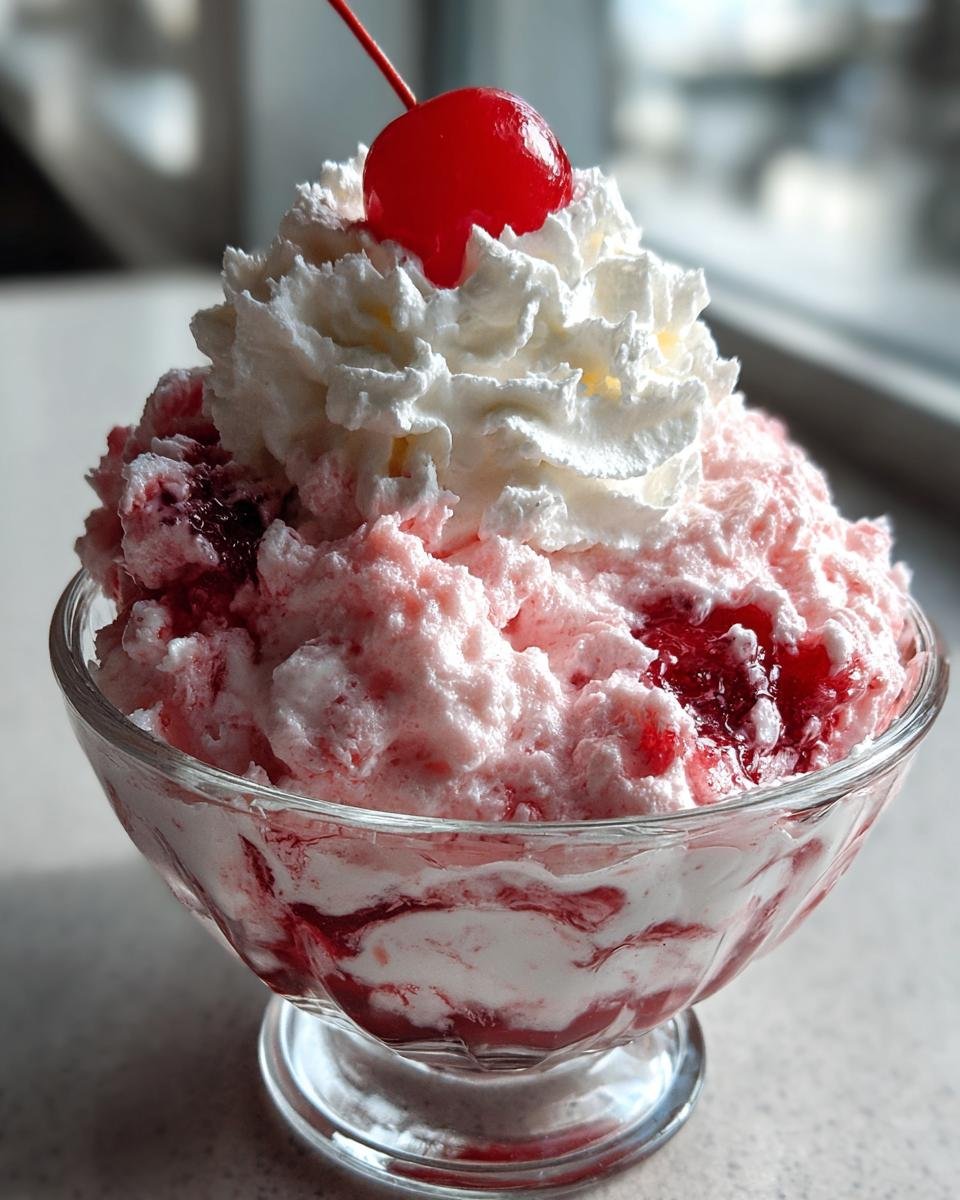 Cherry Fluff No-Bake Dessert - detail 2