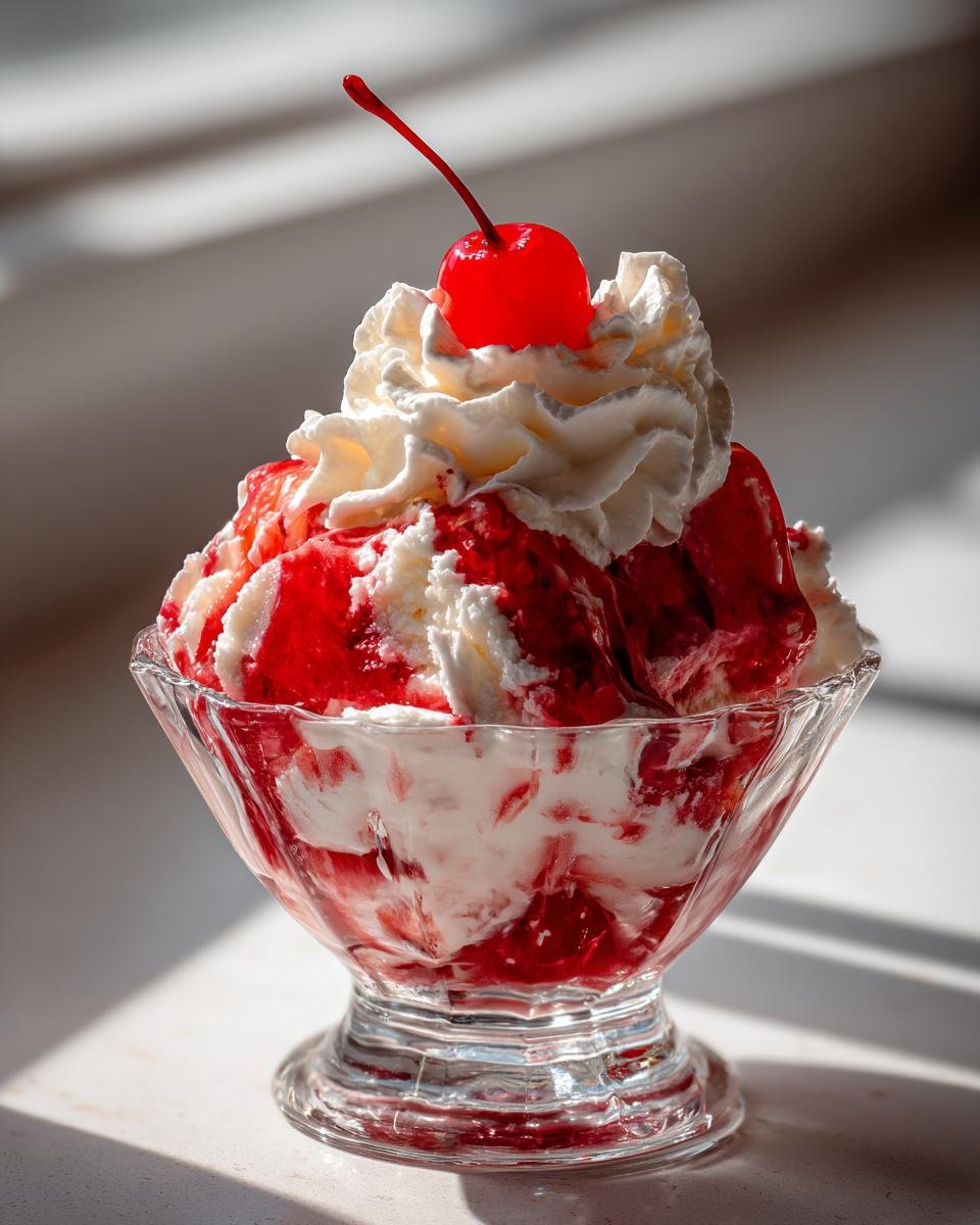 Cherry Fluff No-Bake Dessert - detail 3