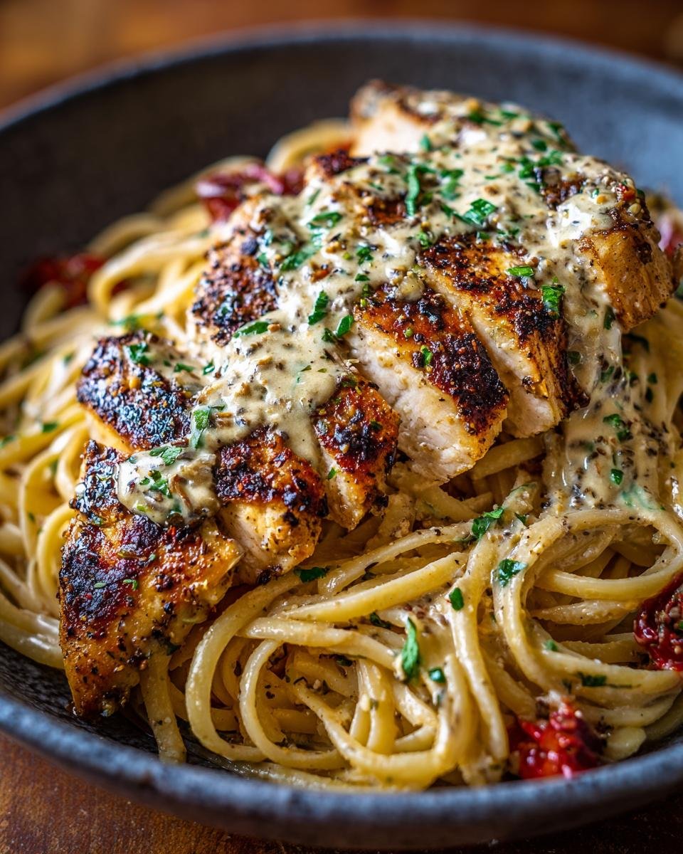 Creamy Cajun Mozzarella Chicken Linguine - detail 1
