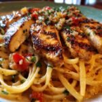 Creamy Cajun Mozzarella Chicken Linguine