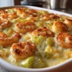 Shrimp and Leek Casserole with Creamy Sauce