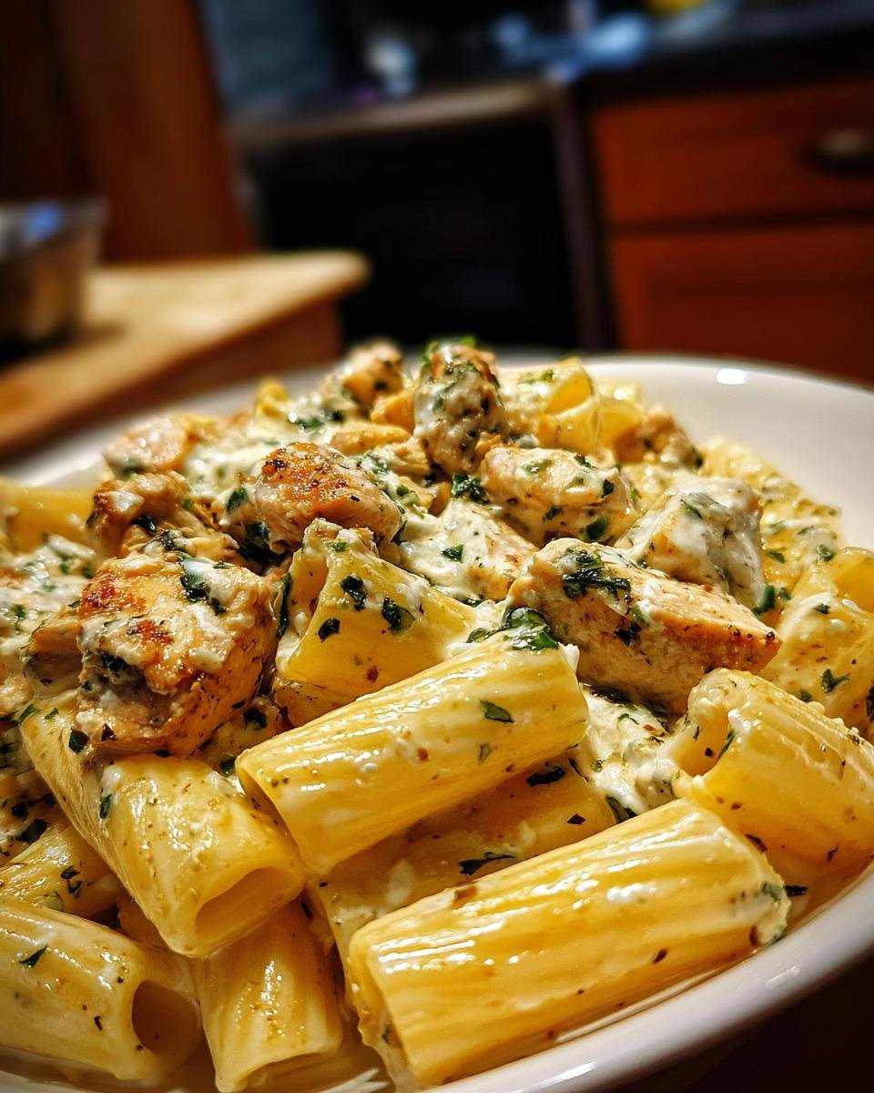Spicy Cajun Chicken Rigatoni with Creamy Mozzarella Alfredo - detail 2
