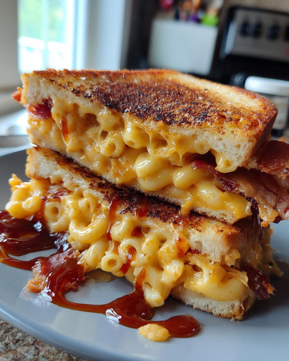 BBQ Bacon Mac and Cheese Grilled Cheese - detail 1