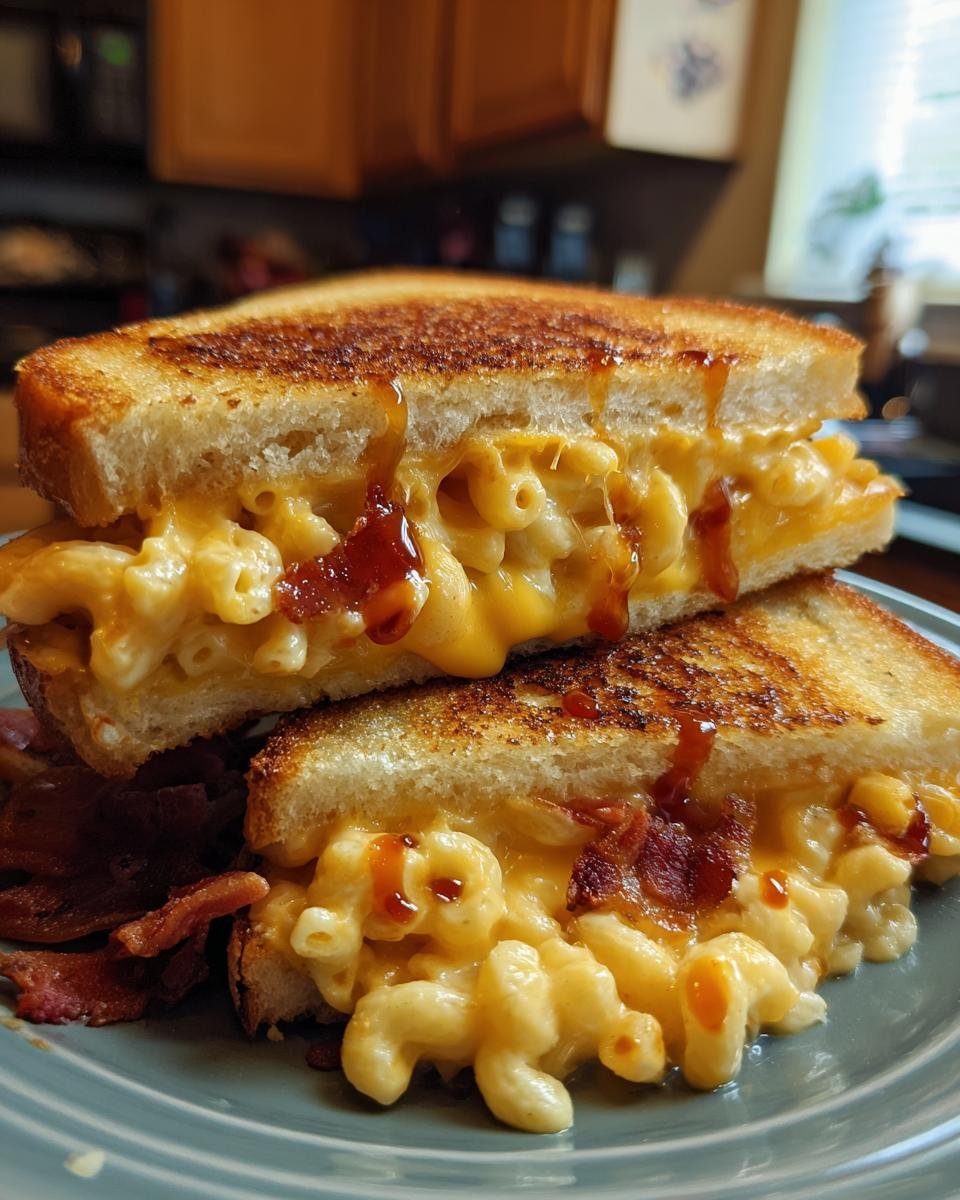 BBQ Bacon Mac and Cheese Grilled Cheese - detail 3