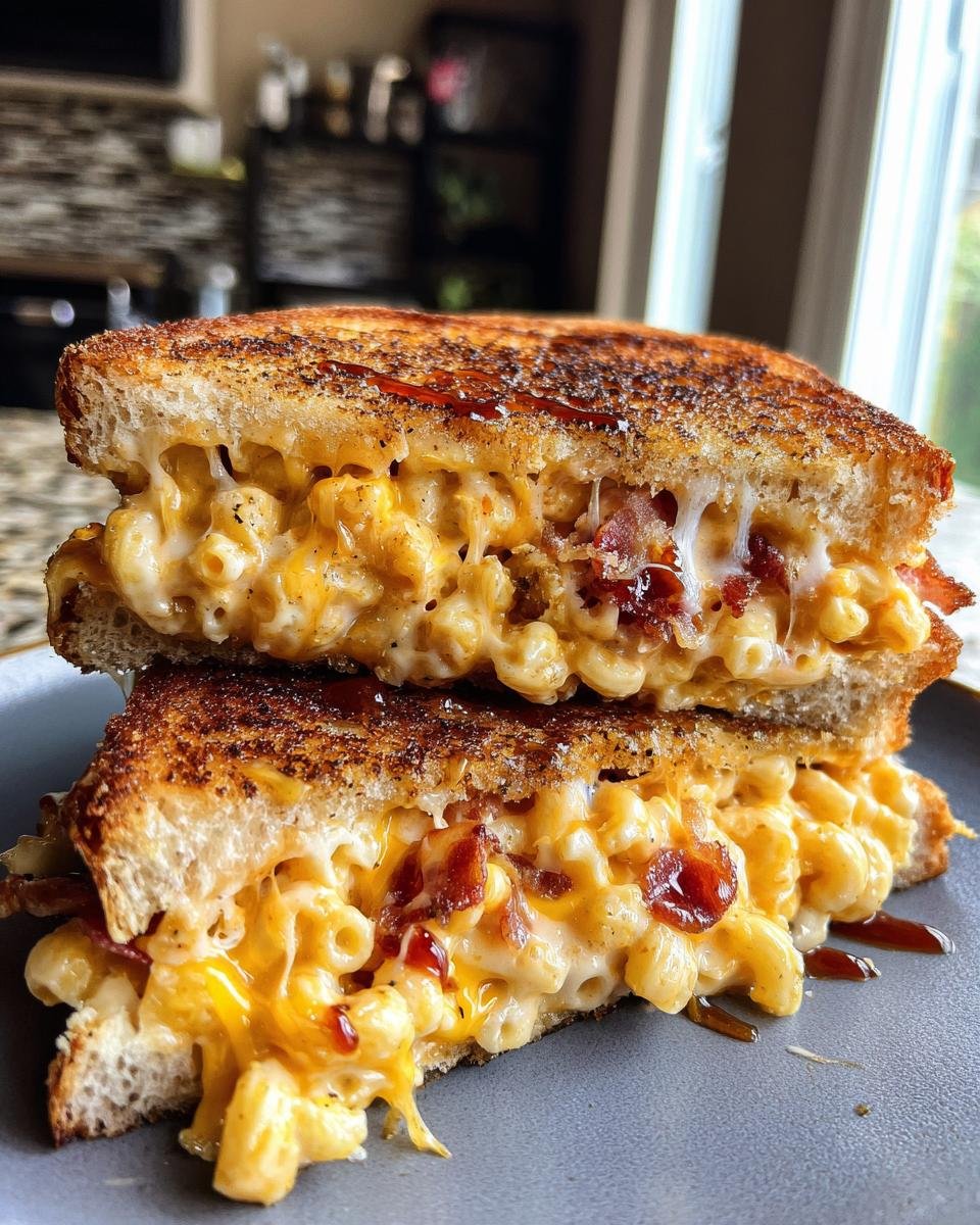 BBQ Bacon Mac and Cheese Grilled Cheese - detail 4