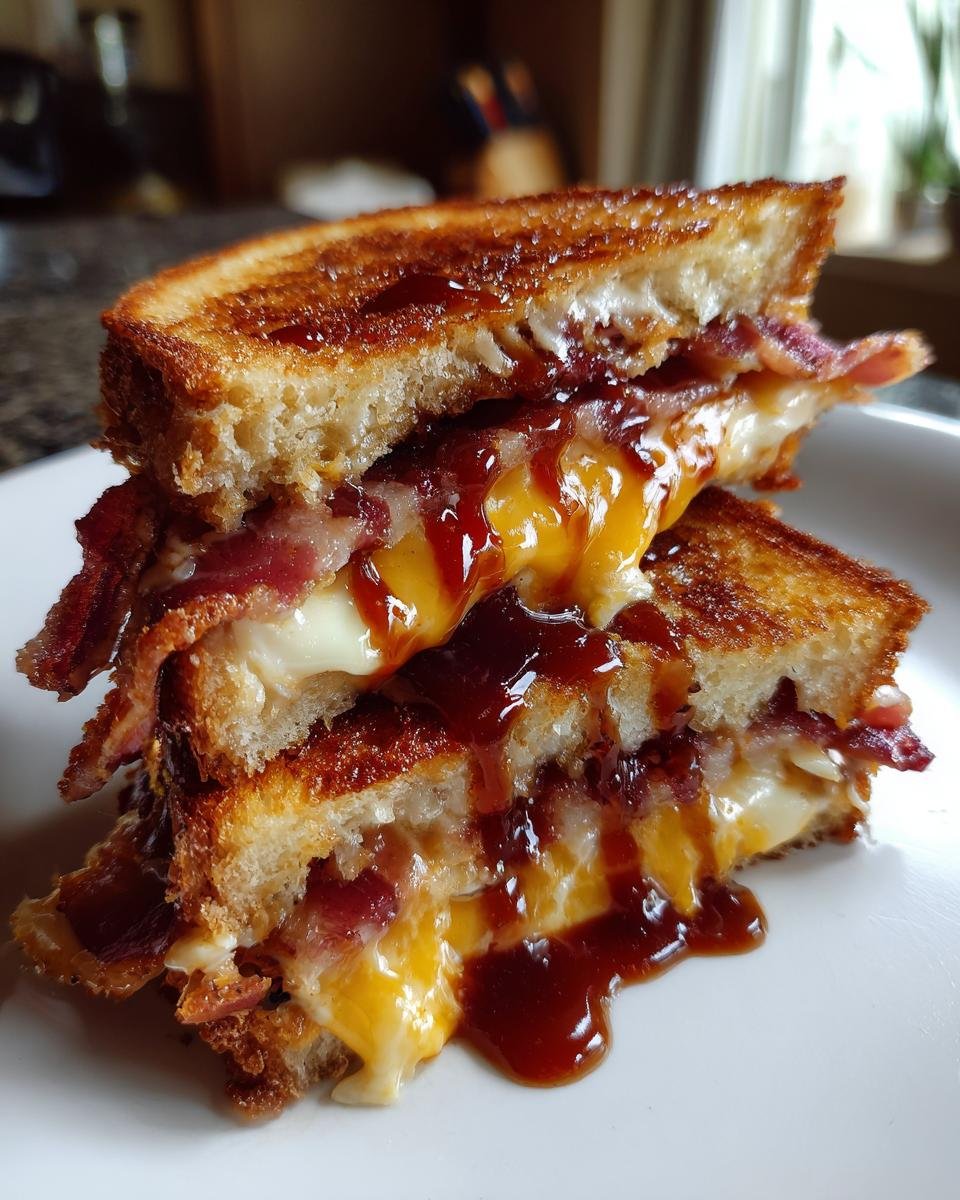 BBQ Bacon Stuffed Grilled Cheese Sandwich - detail 2
