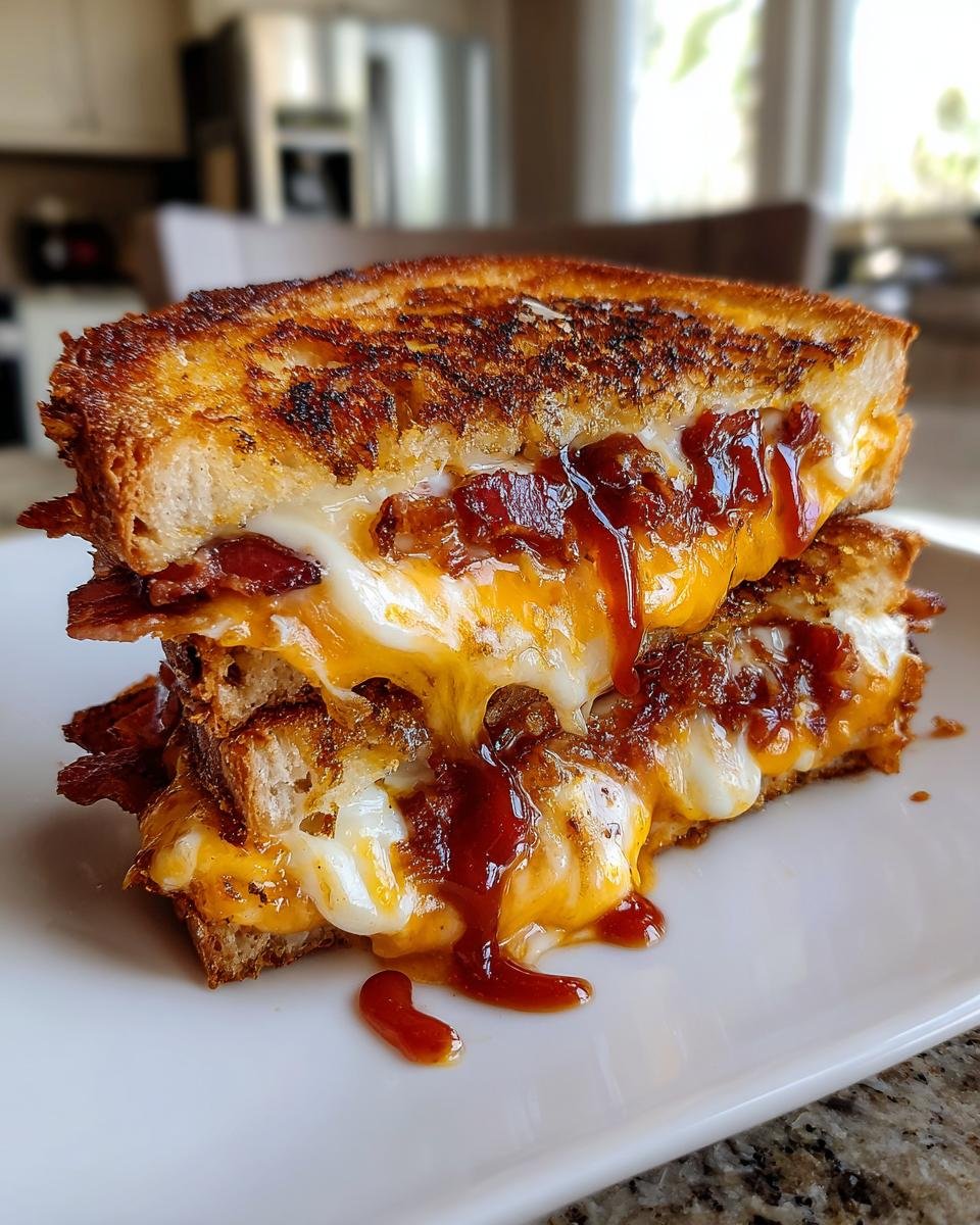 BBQ Bacon Stuffed Grilled Cheese Sandwich - detail 3