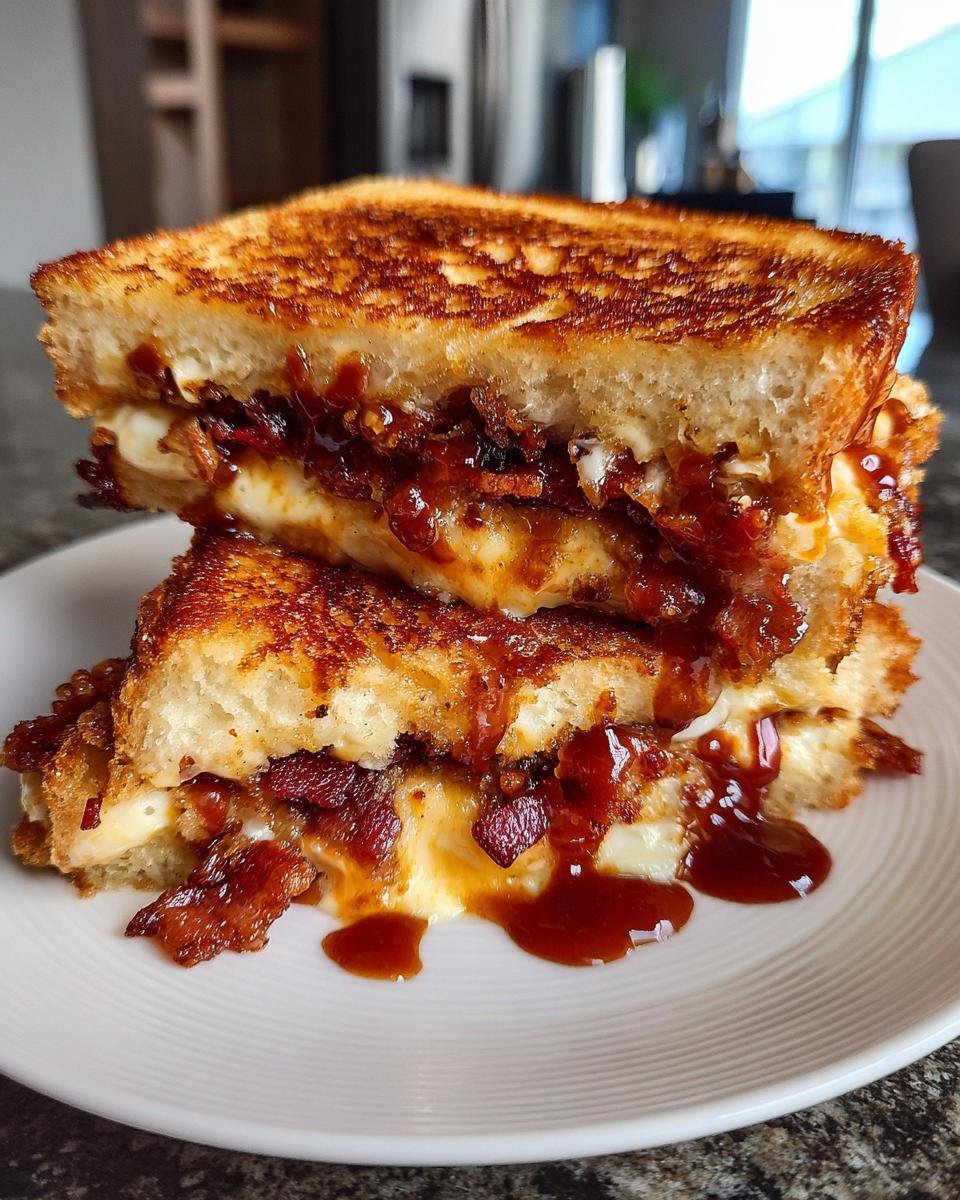 BBQ Bacon Stuffed Grilled Cheese Sandwich - detail 4