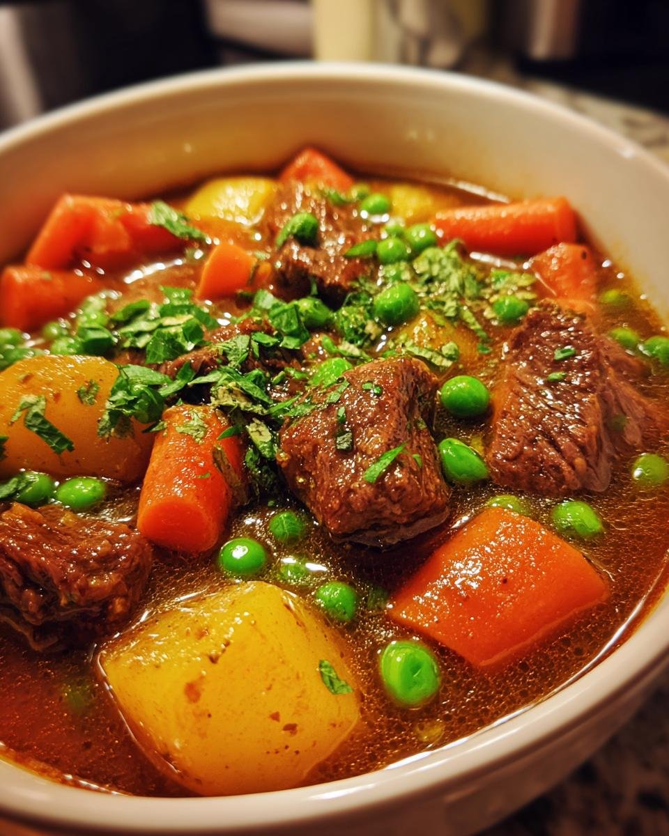 Beef Stew with Carrots, Potatoes, and Peas - detail 3