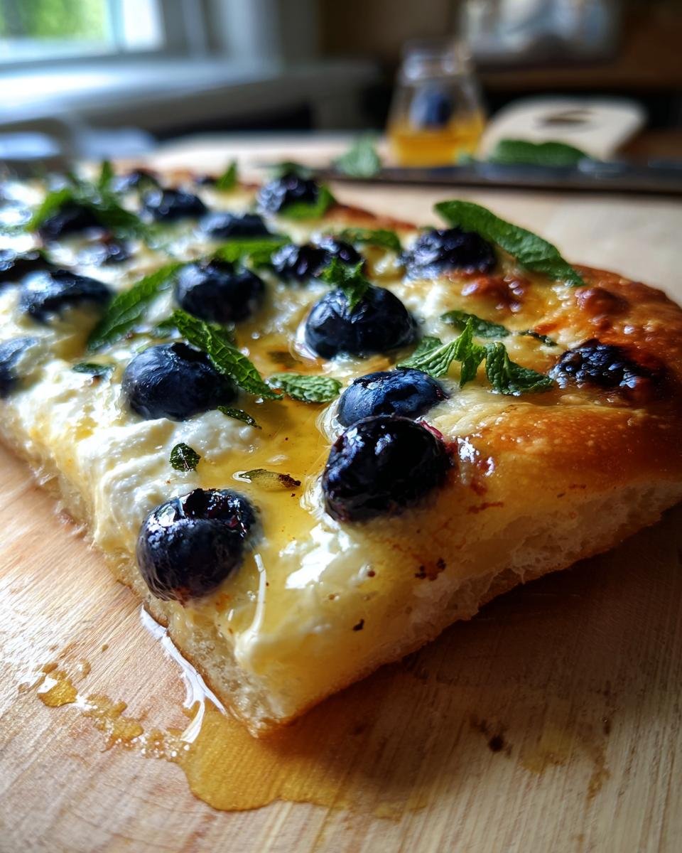 Blueberry Feta Flatbread with Hot Honey - detail 1