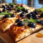 Blueberry Feta Flatbread with Hot Honey