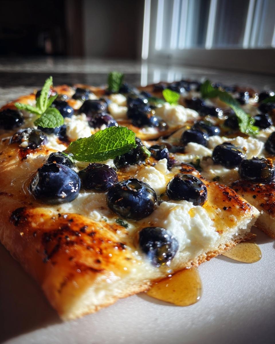 Blueberry Feta Flatbread with Hot Honey - detail 2