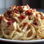 Cheddar Bacon Ranch Chicken Alfredo Pasta