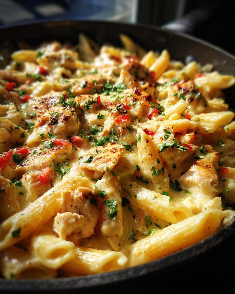 Cheesy Queso Chicken Penne Skillet - detail 2