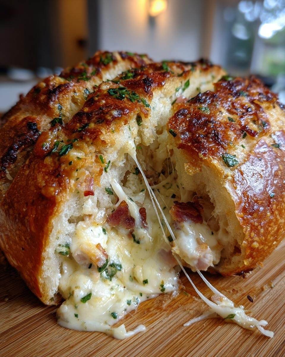 Chicken Bacon Ranch Stuffed Bread - detail 2