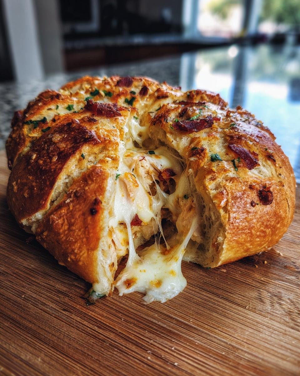 Chicken Bacon Ranch Stuffed Bread - detail 3