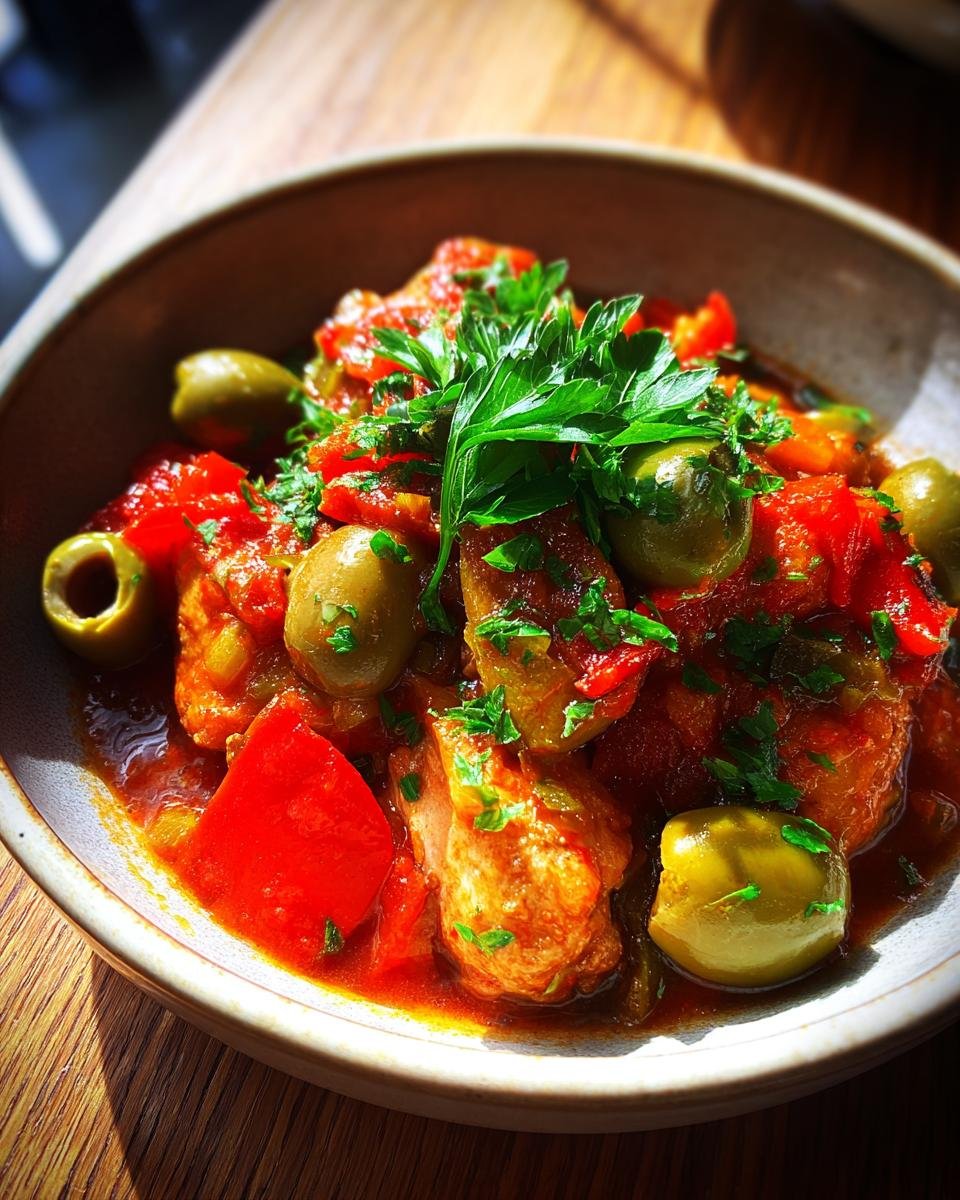 Chicken Cacciatore Stew with Olives and Peppers - detail 1