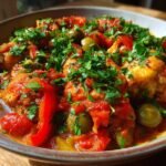 Chicken Cacciatore Stew with Olives and Peppers