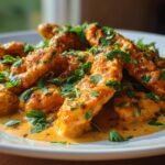 Chicken Strips with Creamy Chorizo Sauce