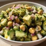 Chickpea Avocado Cucumber Salad with Lemon Dressing