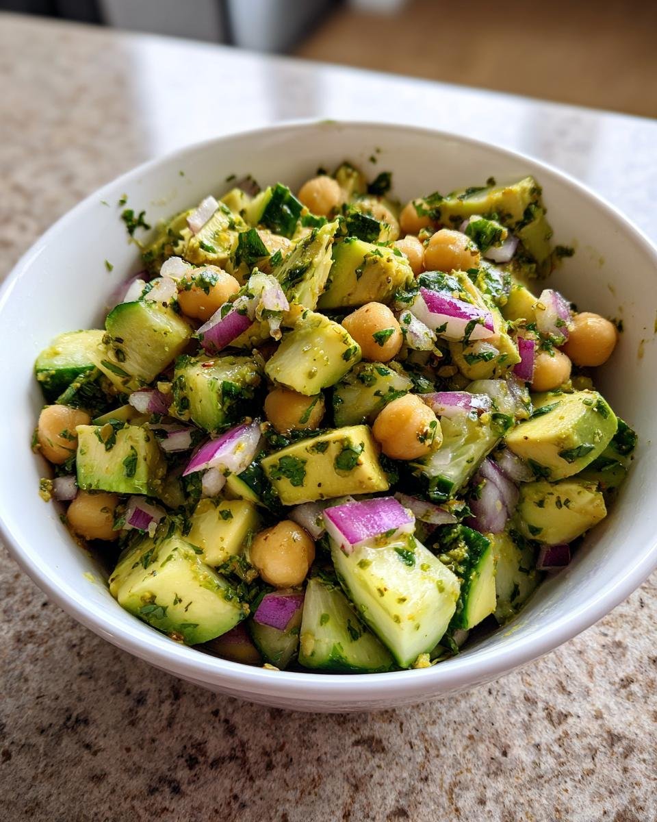 Chickpea Avocado Cucumber Salad with Lemon Dressing - detail 3
