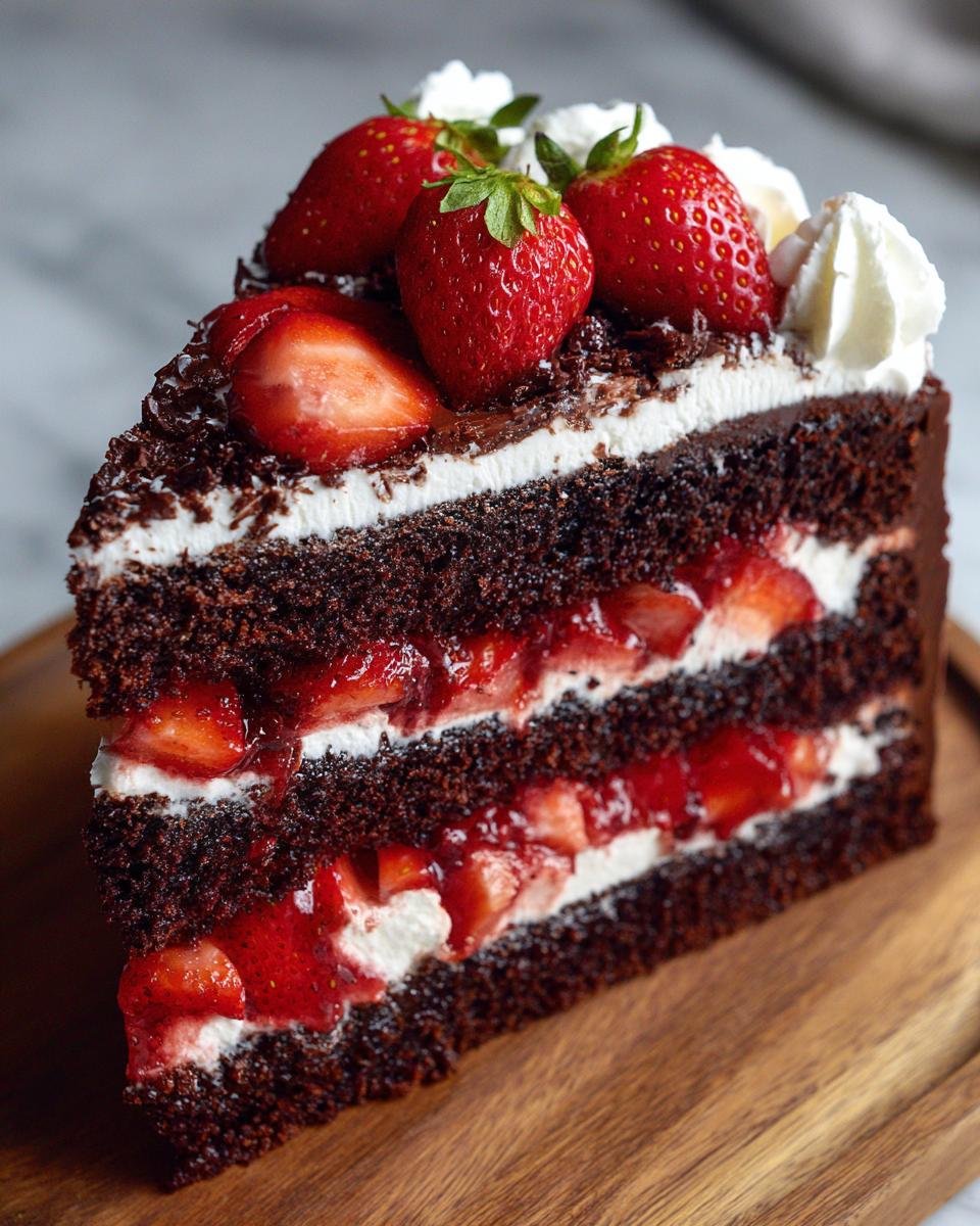 Chocolate Strawberry Cake - detail 1