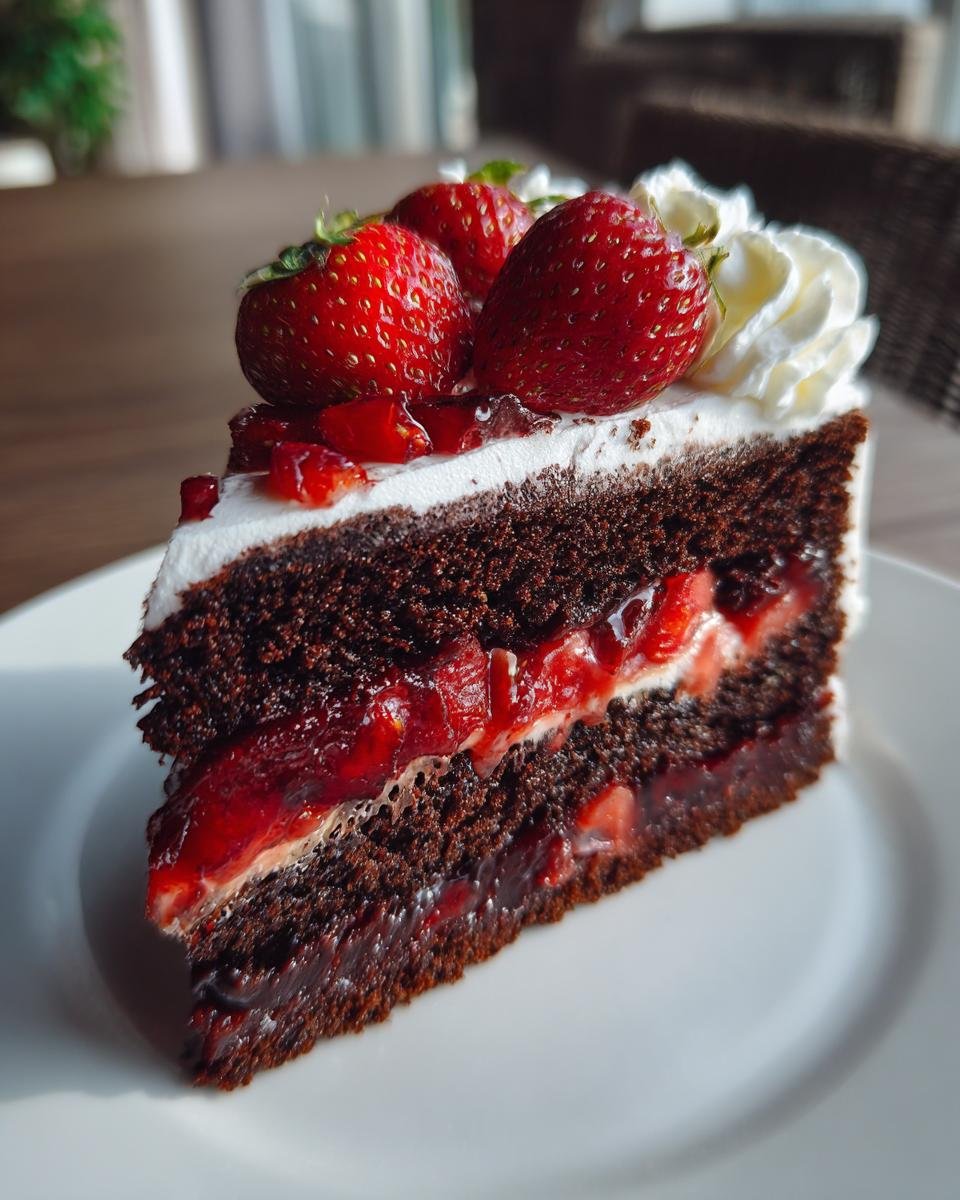 Chocolate Strawberry Cake - detail 2