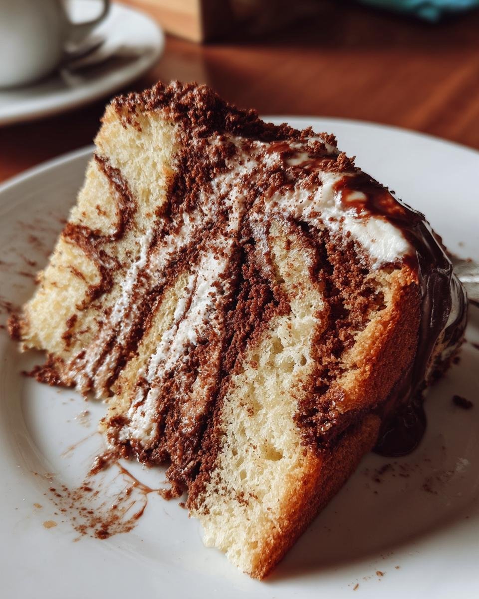 Coffee Mocha Marble Sponge Cake - detail 3