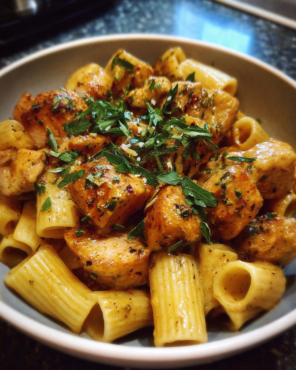 Creamy Cajun Chicken Bites with Garlic Rigatoni - detail 2