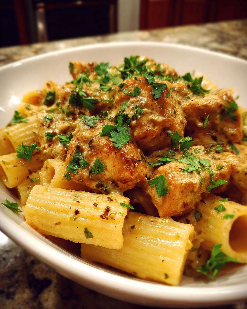 Creamy Cajun Chicken Bites with Garlic Rigatoni - detail 4