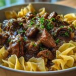 Crockpot Beef Tips and Noodles