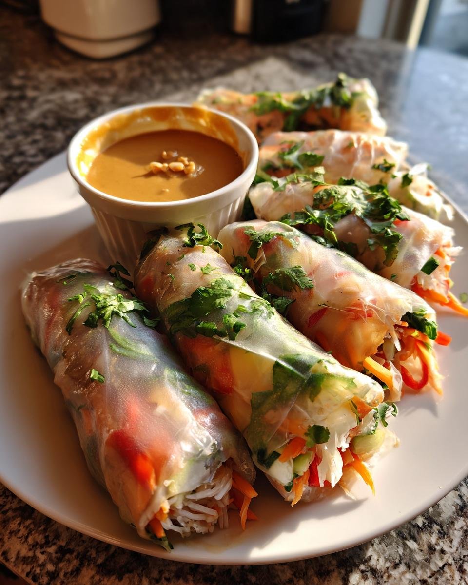 Fresh Spring Rolls with Peanut Sauce - detail 1