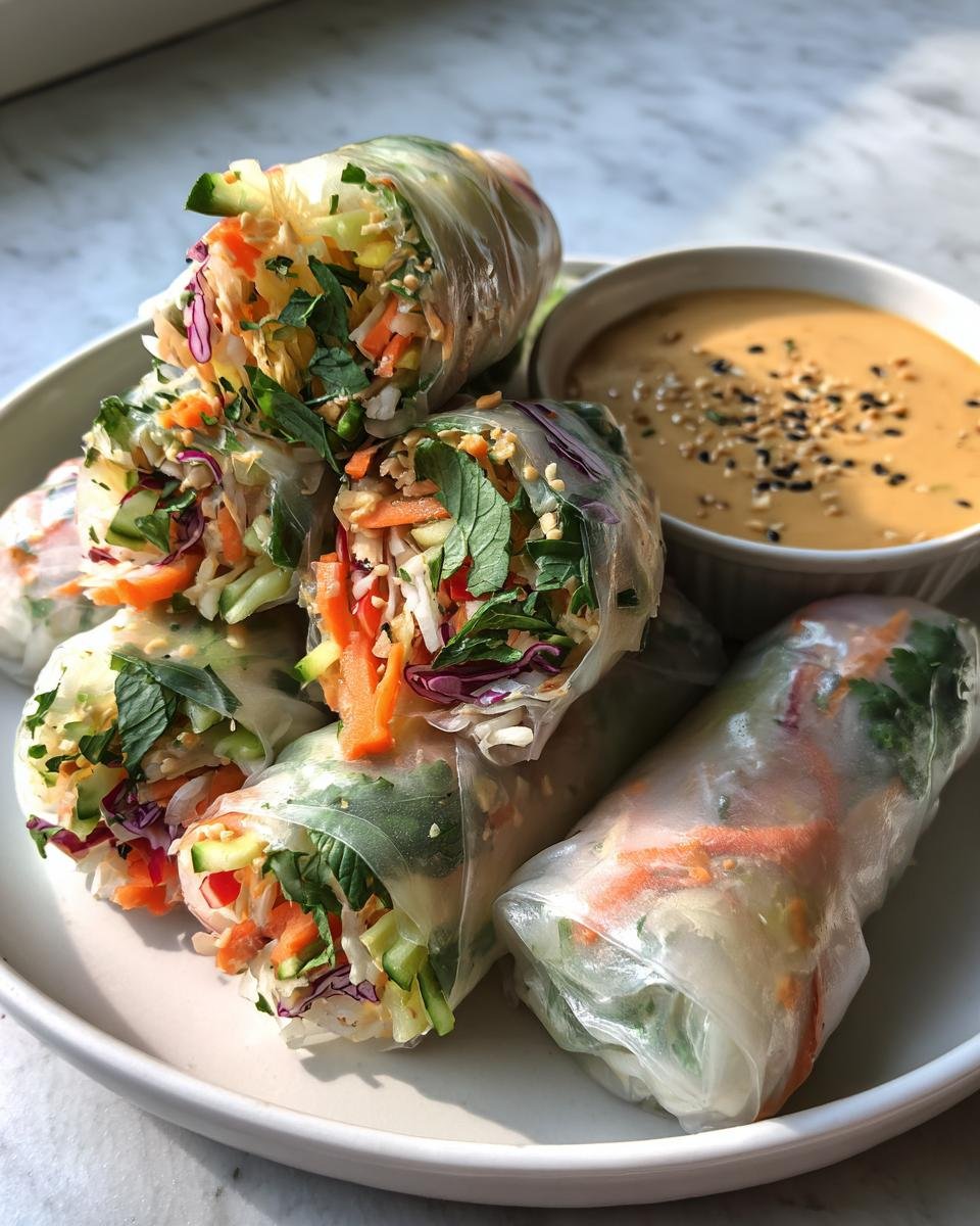 Fresh Spring Rolls with Peanut Sauce - detail 2
