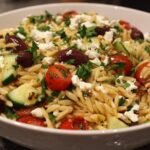Greek Orzo Salad with Feta and Vegetables