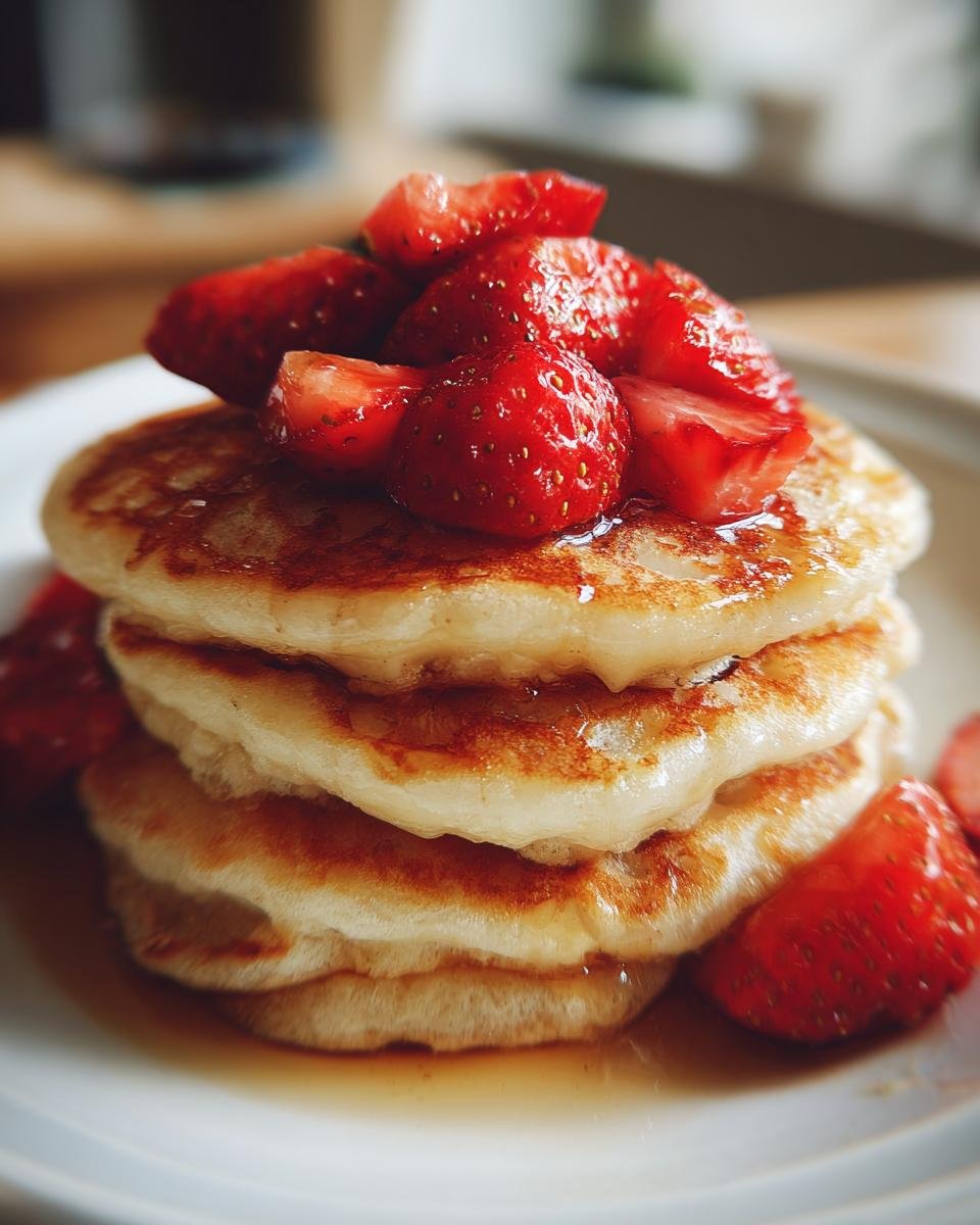 Healthy Oatmeal Pancakes with Strawberries - detail 2