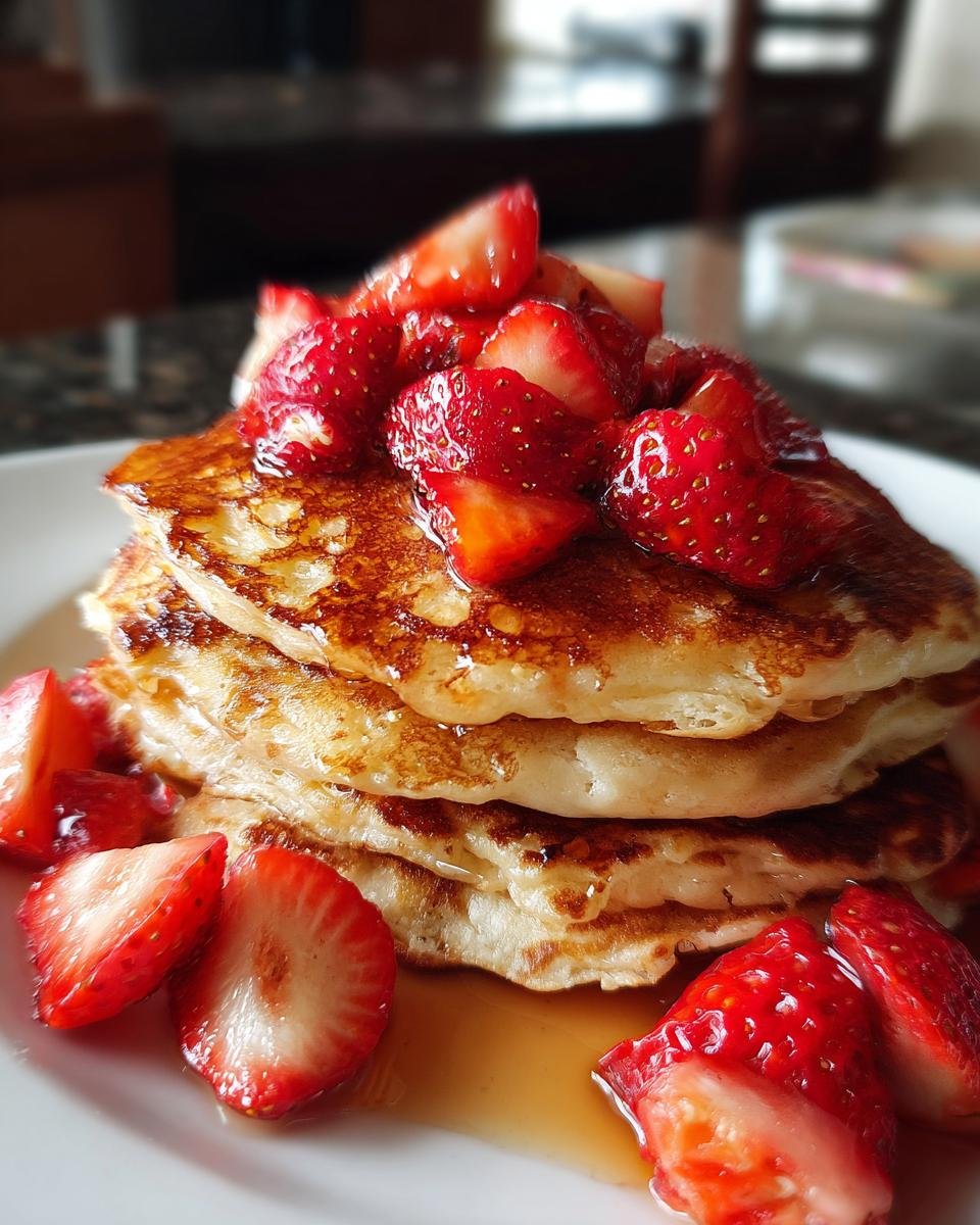 Healthy Oatmeal Pancakes with Strawberries - detail 3