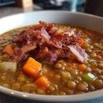 Hearty Lentil, Bacon, and Vegetable Soup