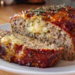 Italian Meatloaf with Juicy Herby Cheesy Center