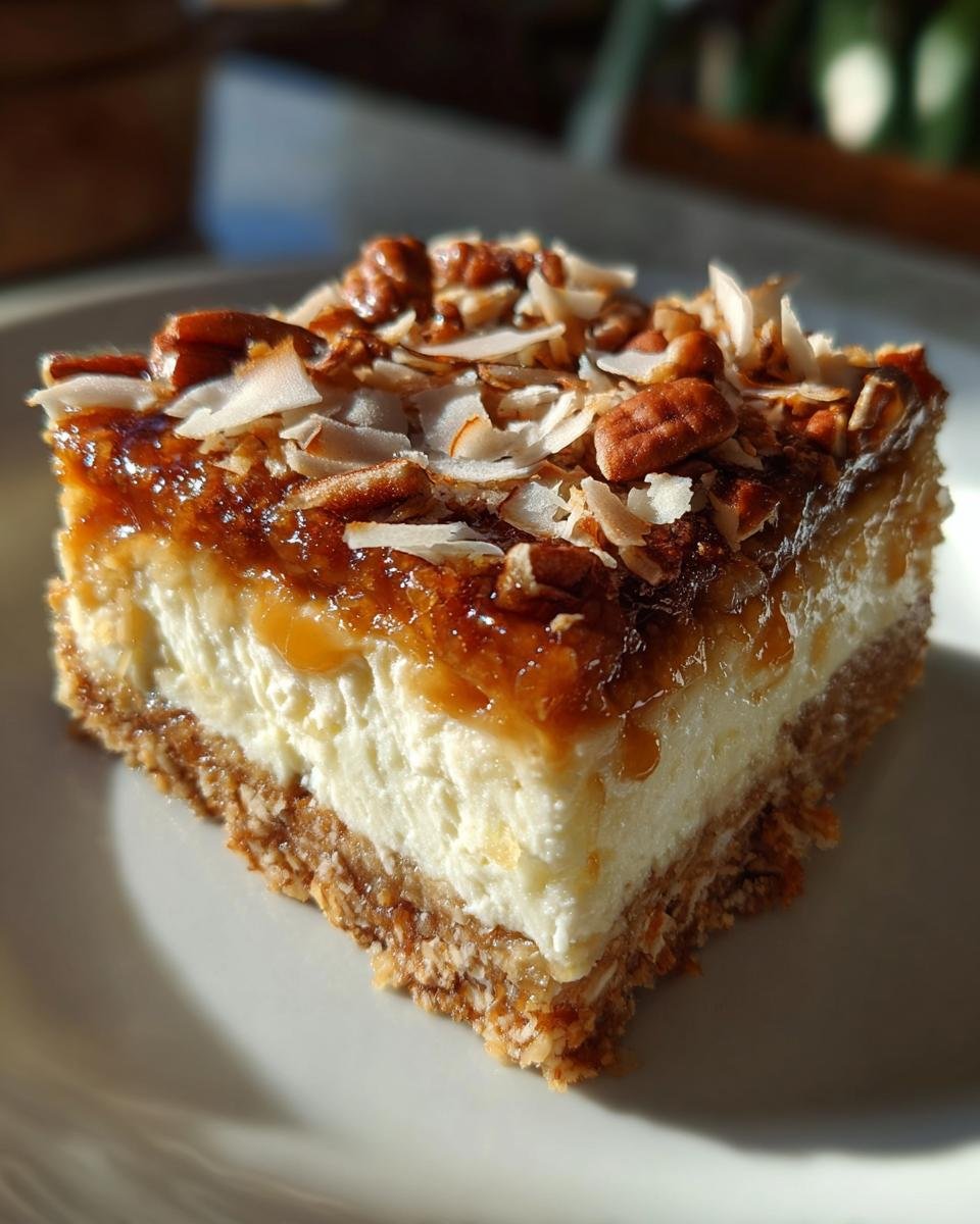 Keto Samoa Cheesecake Bars - detail 2