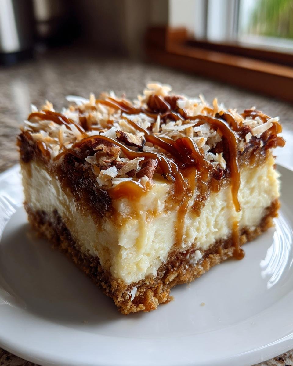 Keto Samoa Cheesecake Bars - detail 3