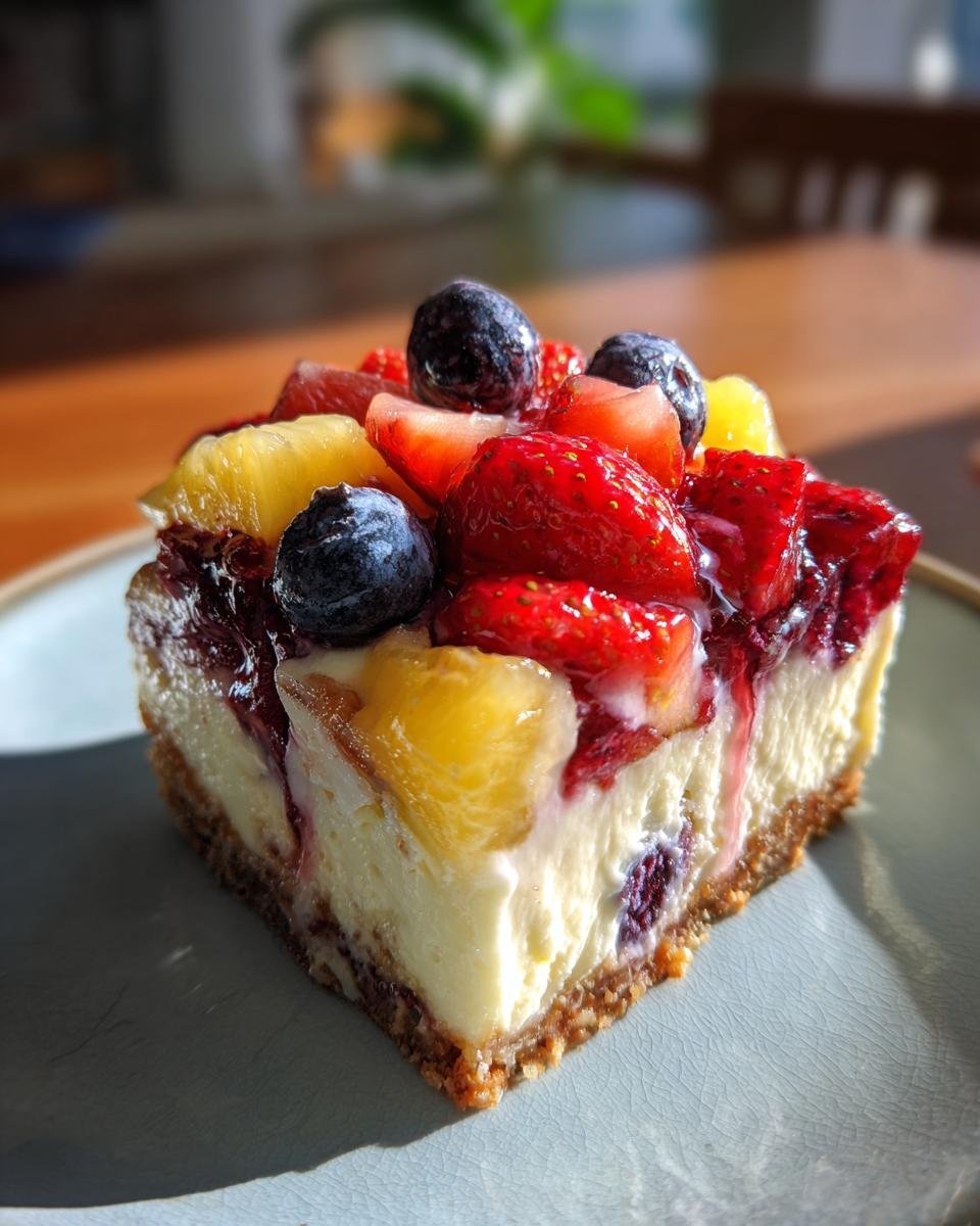 Layered Fruit Cheesecake Bars - detail 4