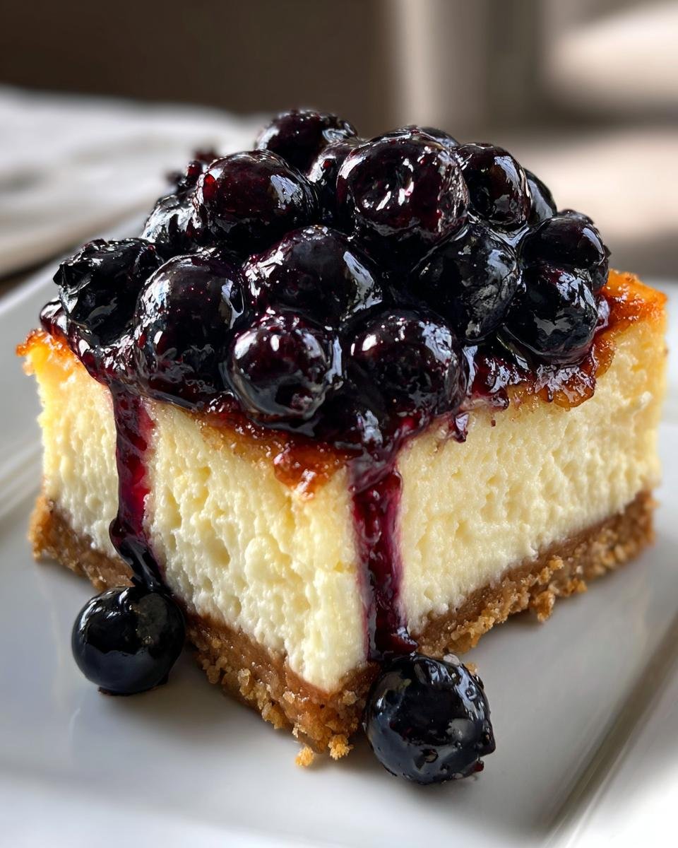 Lemon Cheesecake Squares with Blueberry Topping - detail 1
