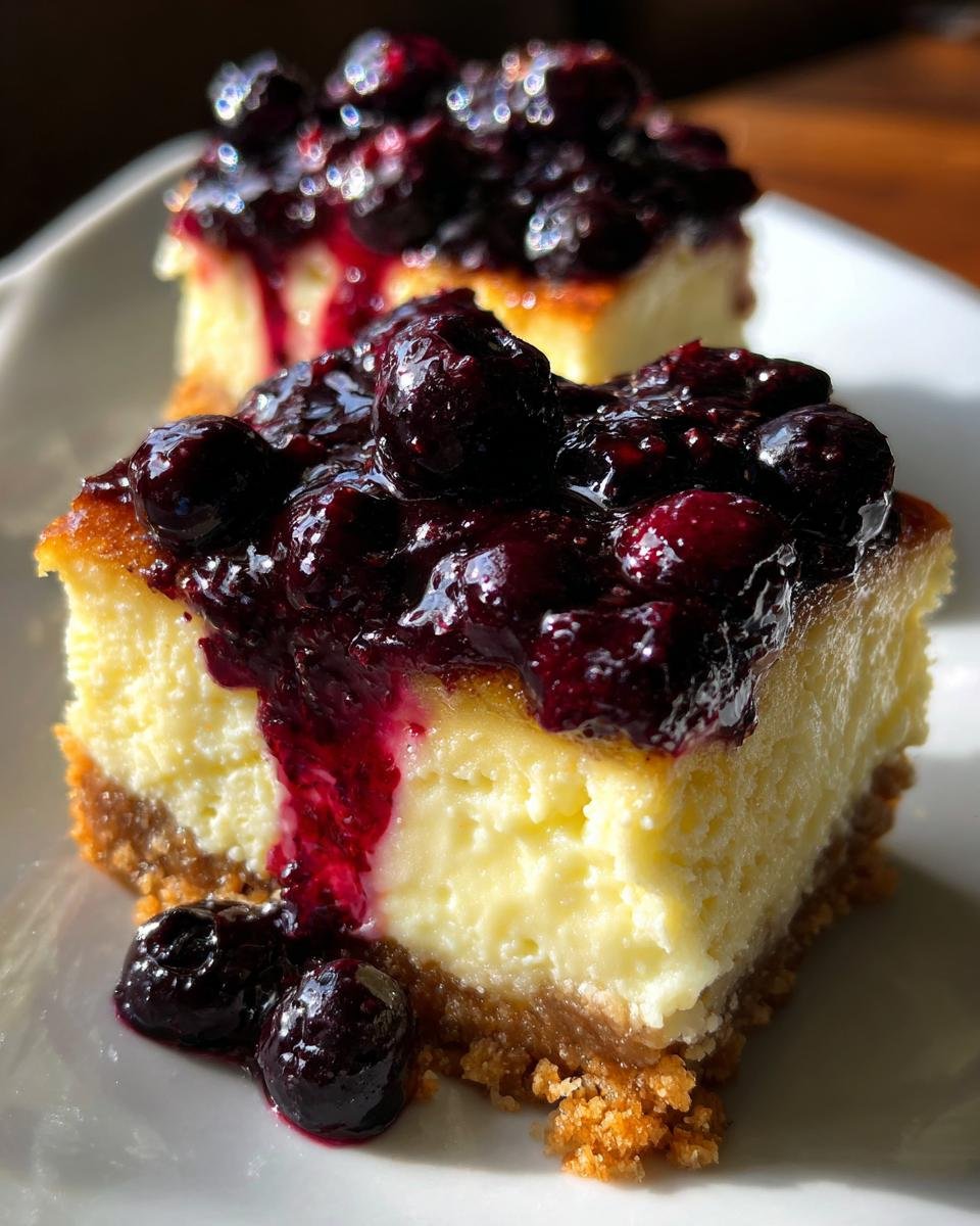 Lemon Cheesecake Squares with Blueberry Topping - detail 2