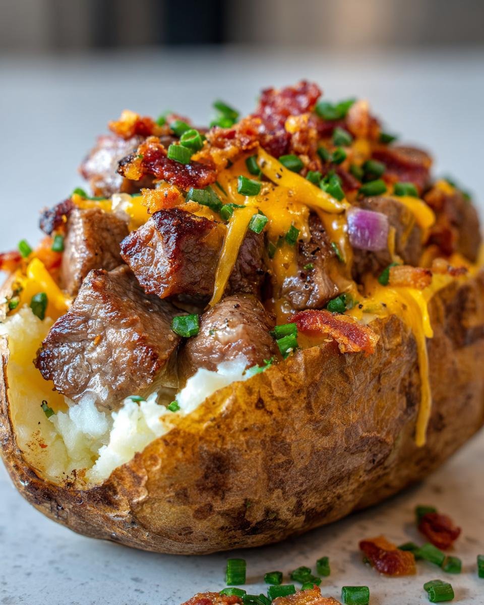 Loaded Baked Potato with Garlic Butter Steak Bites - detail 3