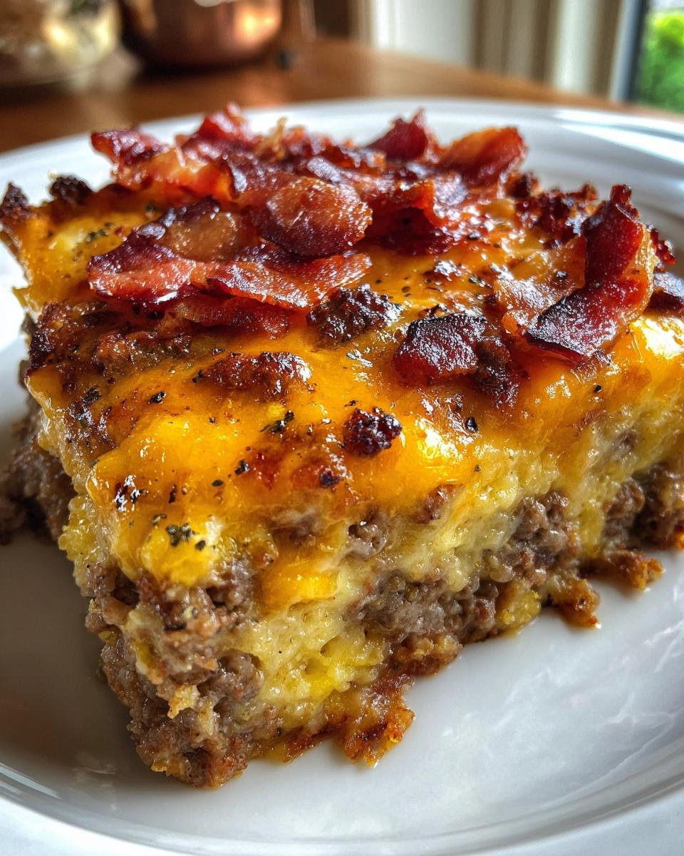 Low-Carb Bacon Cheeseburger Casserole - detail 1