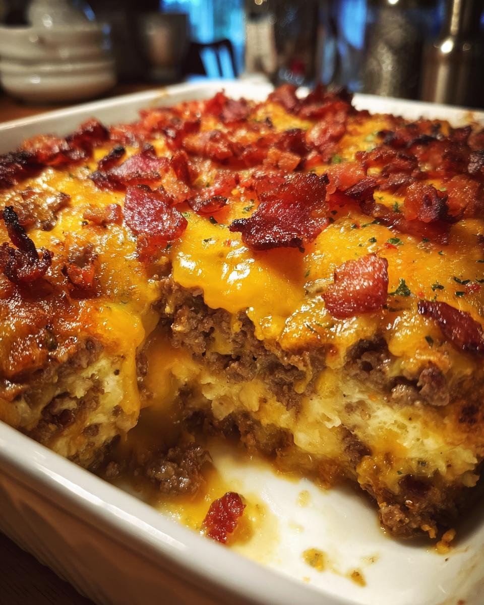 Low-Carb Bacon Cheeseburger Casserole - detail 4