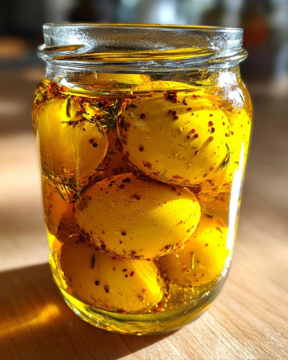 Mustard Pickled Eggs - detail 1