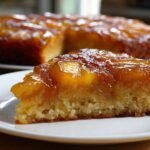 Peach Upside Down Cake with Brown Sugar Glaze