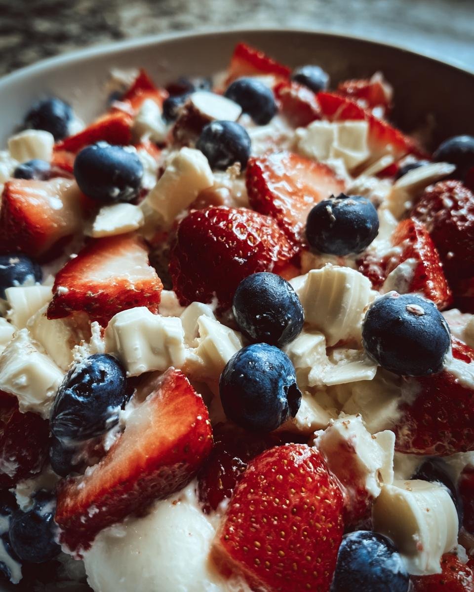 Red, White and Blue Cheesecake Salad - detail 1