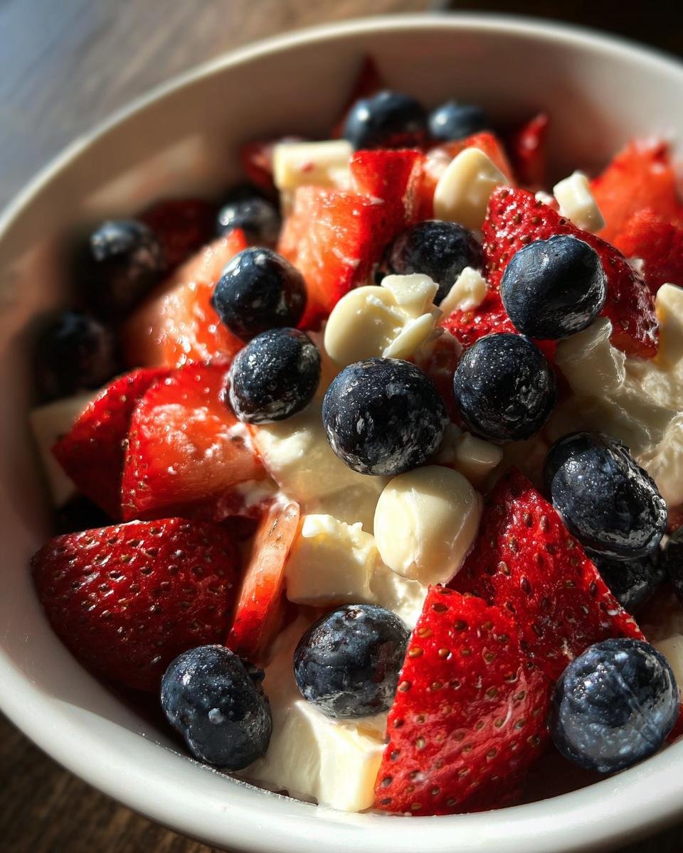 Red, White and Blue Cheesecake Salad - detail 2